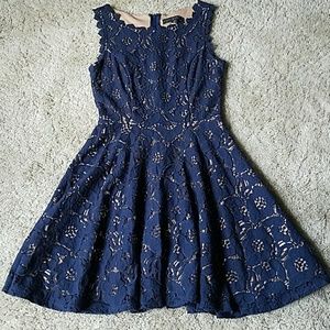 Lace Navy and Nude Dress
